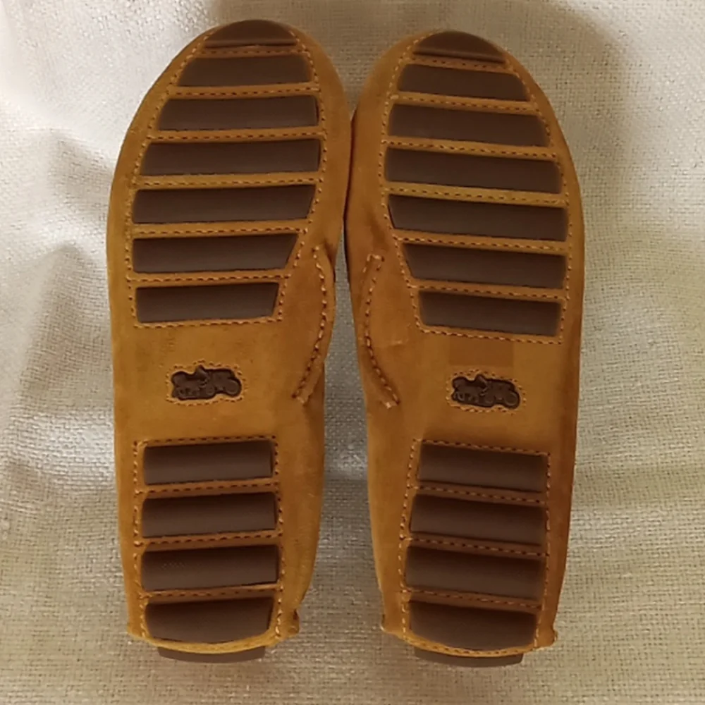 Coach Suede Driving Moccasins EUC Mustard Yellow Size 8.5 - Picture 4 of 9